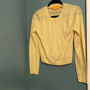 Guest in Residence knitters women’s yellow sweater - 100% cashmere - crew